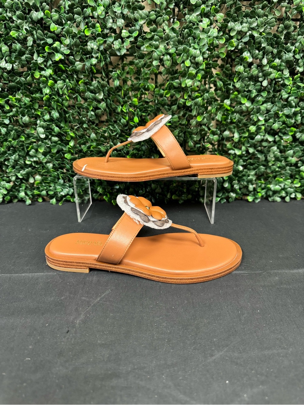 Michael Kors Callie Embellished Signature Logo Trim Thong Sandal - W6